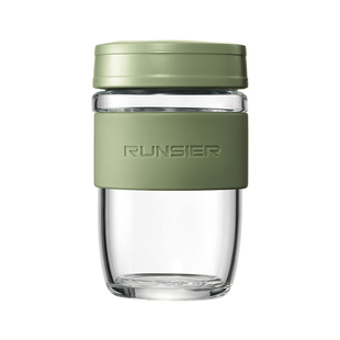 路饮者银离子抗菌高硼硅玻璃杯女生高颜值钛杯大容量水杯便携随行