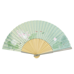 扇子夏季中国风折扇复古风荷花古典汉服旗袍日用便携折叠扇舞蹈扇