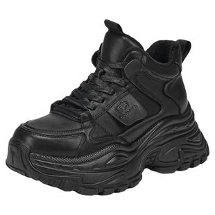 商城同款 千百度老爹鞋女加绒系带松糕新款运动休闲鞋棉鞋RA85401