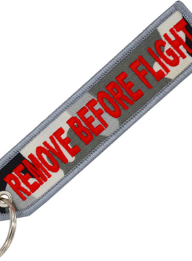 我爱飞行|飞行前拆除REMOVE BEFORE FLIGHT迷彩飞机刺绣钥匙扣