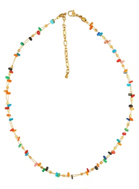 JoJo｜设计师款小众精工双层多巴胺糖果色天然贝壳串珠项链锁骨链