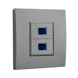 86型二三四位千兆光纤网络插座面板灰色双孔LC光纤面板SC光纤插座