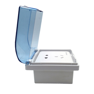 86型明装明线明盒防水五孔插座10A防水罩防尘盖带开关一开16A三孔