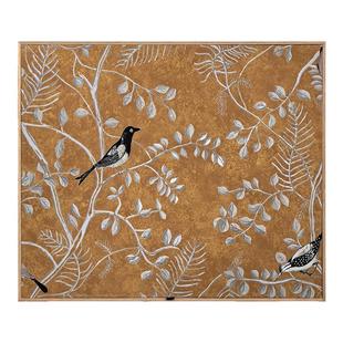 《花鸟册》原木风电表箱装饰奶油客厅餐厅自粘背胶油画布装饰画芯