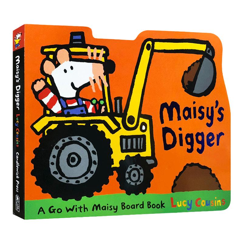 Maisy's Digger 小鼠波波的挖掘机 纸板翻翻书绘本 英文原版