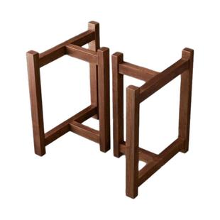 北美黑胡桃实木桌子腿茶几支撑架大板抬脚书桌抬脚木大板底座定制