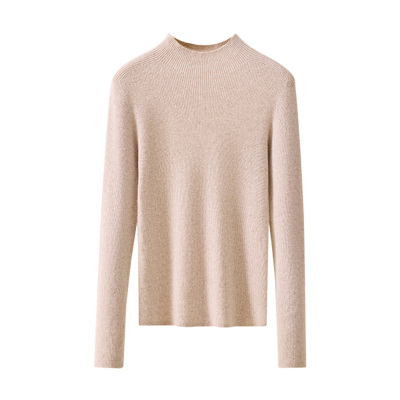 春竹秋冬新款羊毛羊绒混纺半高领修身保暖减龄针织打底衫女羊毛衫