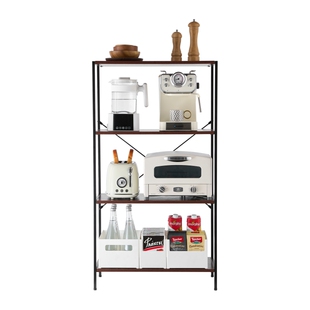 【山姆同款】美之高钢木置物架碳钢厨房微波炉电饭煲客厅手办角架