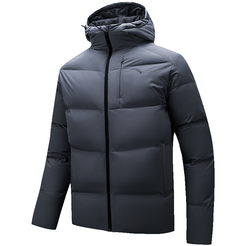 安踏上班通勤羽绒服连帽外套男款