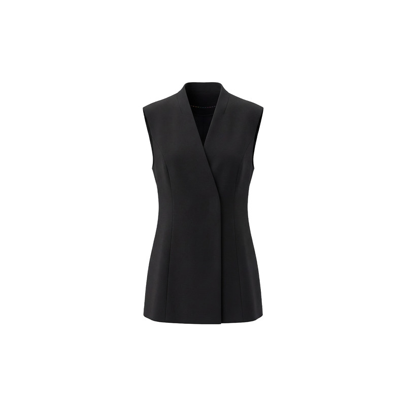 TieForHer 2026夏新款雅黑色极简修身马甲女高级感简约无袖背心