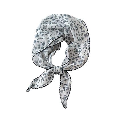 INSINUER田园纯色蕾丝碎花三角巾