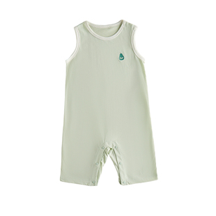 【新品】Oak Family宝宝桑蚕丝背心爬服夏季婴儿无骨衣服薄款哈衣