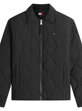 Tommy女装波浪绗缝翻领轻薄棉服