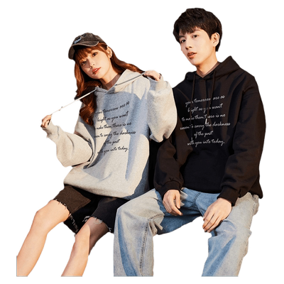 唐狮2025春秋季新款情侣卫衣男士长袖黑色连帽衫女生情侣装潮牌DF