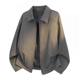 老钱风垫肩短款翻领西装外套男女秋冬韩潮流cleanfit痞帅行政夹克