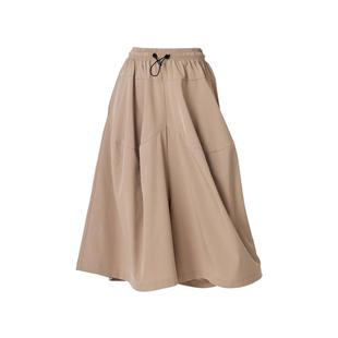 Leorrey/乐拉松紧腰围大裤腿裙摆遮肉显瘦运动裙裤夏季宽松百搭