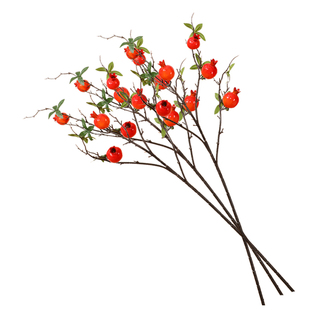 石榴花仿真花假花摆设冬青红果发财果柿子新年装饰干花束摆件客厅