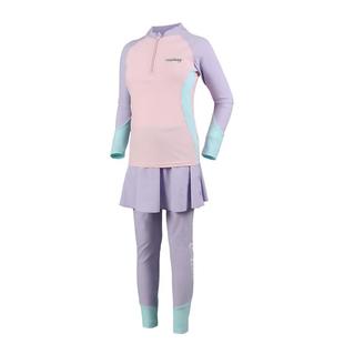 李宁儿童泳衣女孩中大童分体长袖长裤游泳衣2026年新款女童泡温泉