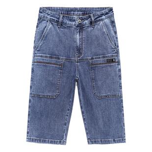 LAIYUEHUI/莱约惠夏百搭六兜牛仔短裤薄款弹力多口袋男直筒牛仔裤