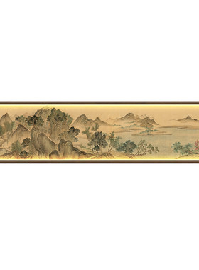 宋代美学海棠角山水画客厅装饰画