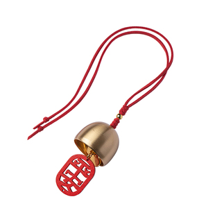 纯黄铜平安吉祥小铃铛金属木牌风铃配件木牌家居店铺挂饰车挂铃音