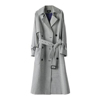 新款春秋中长款格纹爆款风衣