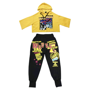 新款成人爵士舞蹈比赛演出服广场鬼舞步运动跳舞套装嘻哈街舞裤子