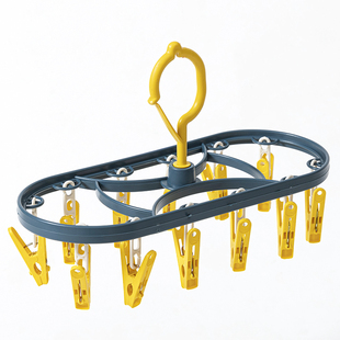 塑料晾衣架多夹子多功能袜夹挂钩家用婴儿晾内衣夹子晾晒神器阳台