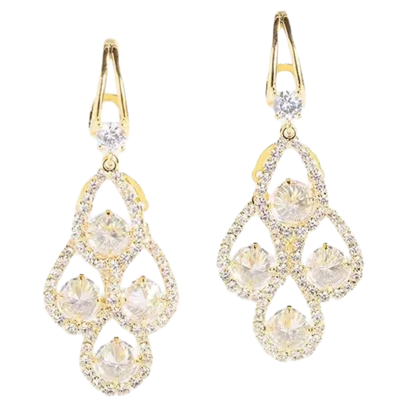 气质高级感镶钻水滴耳环女