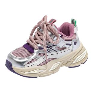 安奈儿女童单网运动鞋2026新款夏季透气网面女孩中大童儿童老爹鞋