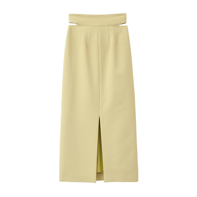 松本惠奈高腰系带开叉半身裙日系