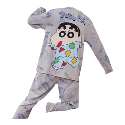青少年纯棉睡衣男童春秋季夏薄款