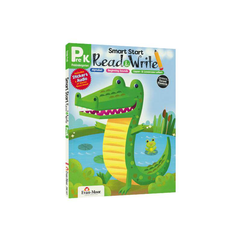 聪慧启蒙系列 阅读与写作 幼儿园小中班 英文原版 Evan-Moor Smart Start Read and Write Grade PreK 美国加州英语教辅evanmoor