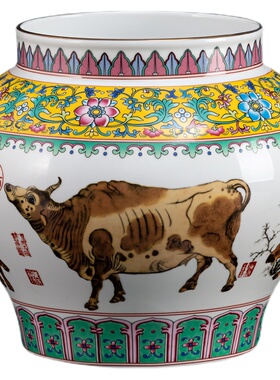 景德镇陶瓷器粉彩罐家居客厅摆件