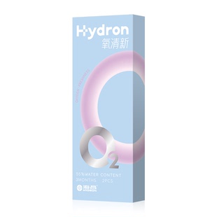 海昌隐形眼镜氧清新季抛盒2片装高清水润透明非日抛非蓝buff 优氧