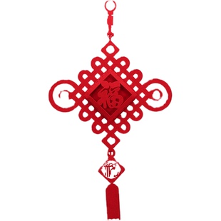 春节四字门神春联2026马年新年高档绒布创意植绒年年有余小对联