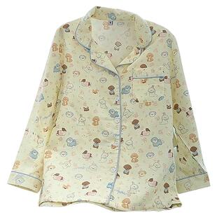 纯棉A类双层纱长袖短袖翻领睡衣套装女士春秋夏季薄款全棉家居服