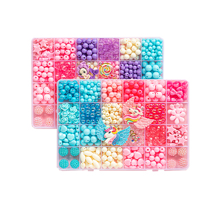 儿童串珠diy制作材料包项链手链穿珠子女孩手工5宝宝女童益智玩具