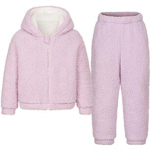 爱慕儿童温暖加倍秋冬男女孩雪花绒夹棉长袖家居套装绒绒棉服