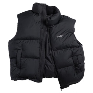 CLIMAX VISION优质鲜绒/轻暖拉链立领防泼水字母印花羽绒服马甲