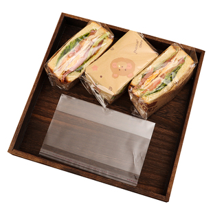 三明治包装袋吐司自封袋烘焙一次性透明三文治外卖袋包装淋膜纸