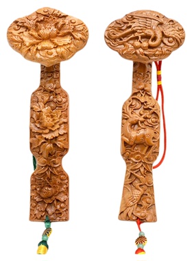 泰山桃木王如意梳子套装顺心如意精美礼盒