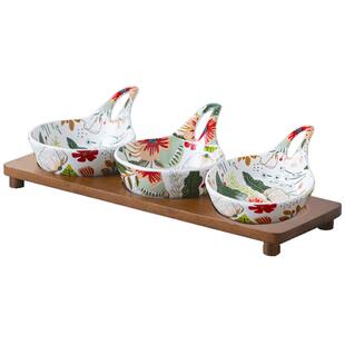 贝玉陶瓷味碟七彩云花小碟子家用酱油醋调味碟火锅蘸料调料碗小菜