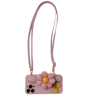 粉色花朵手腕带适用vivox300pro手机壳x200s斜挎x100/x90小清新s30/s20/s19/s18/s17/s16全包s50防摔y500女款