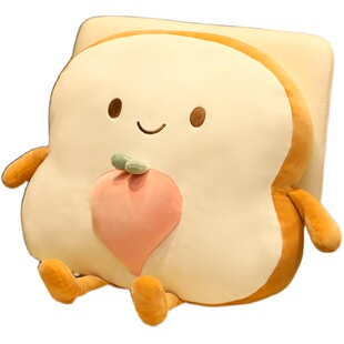 吐司面包抱枕被子两用办公室护腰靠垫午睡枕头三合一暖手抱枕女