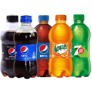 无糖可乐整箱300ML*1瓶美年达七喜迷你小瓶官方旗舰店24百事可乐