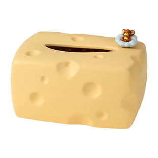 家用奶酪纸巾盒茶几高级感客厅餐桌餐巾纸收纳盒桌面陶瓷抽纸盒子