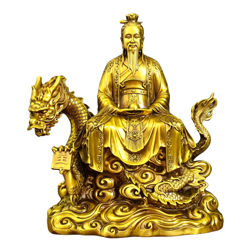 精工黄铜三清道祖坐像供奉神像