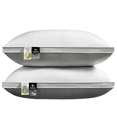 希尔顿95白鹅绒枕头助眠专用一对