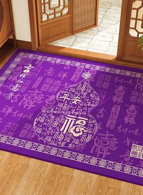 九紫离火运风水入户门地垫进门口家用七星紫色防滑脚垫大门外地毯